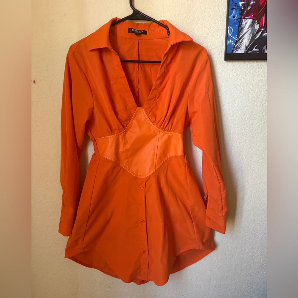 SHEIN Vibrant Orange mini dress